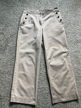 Talbots Misses Wide-Leg Chinos in Light Tan